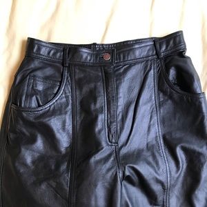 Vintage Black Leather Pants, 30W